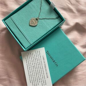 Tiffany & Co. Silver Engraved Heart Necklace